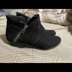 Black suede booties